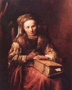 Carel Van der Pluym Old woman with a book France oil painting artist